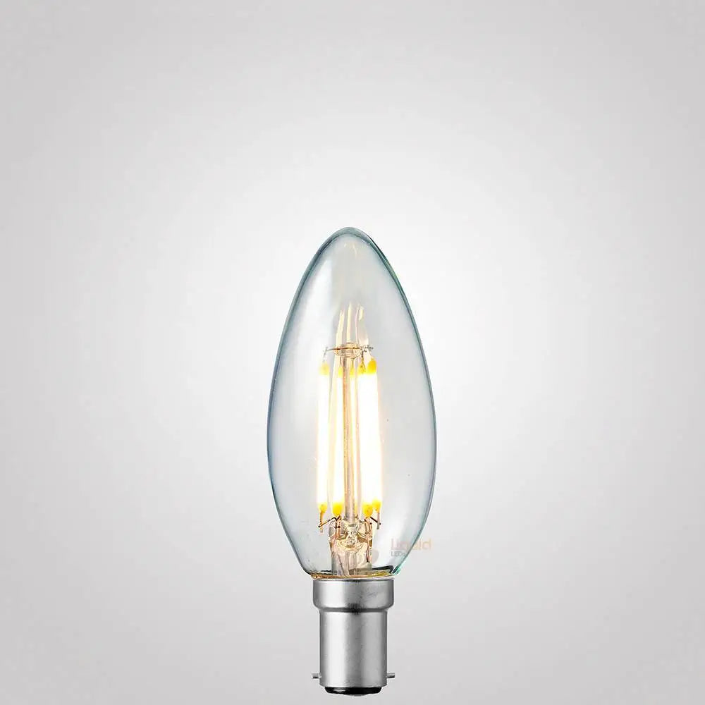Green Earth Lighting Australia Candle Bulbs 4W 12 Volt DC Candle Dimmable LED Bulb (B15) Clear in Warm White F415-C35-C-12V