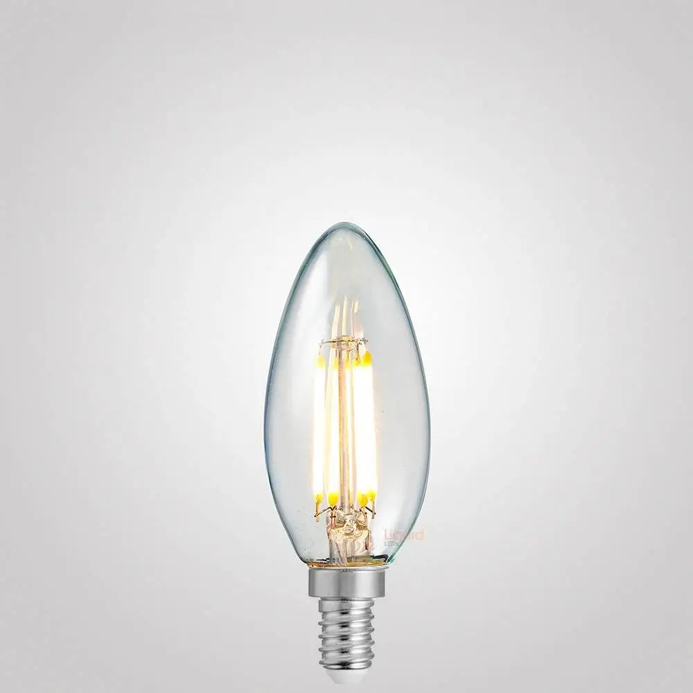 Green Earth Lighting Australia Candle Bulbs 4W 12 Volt DC/AC Candle Dimmable LED Bulb (E12) Clear in Warm White F412-C35-C-12V