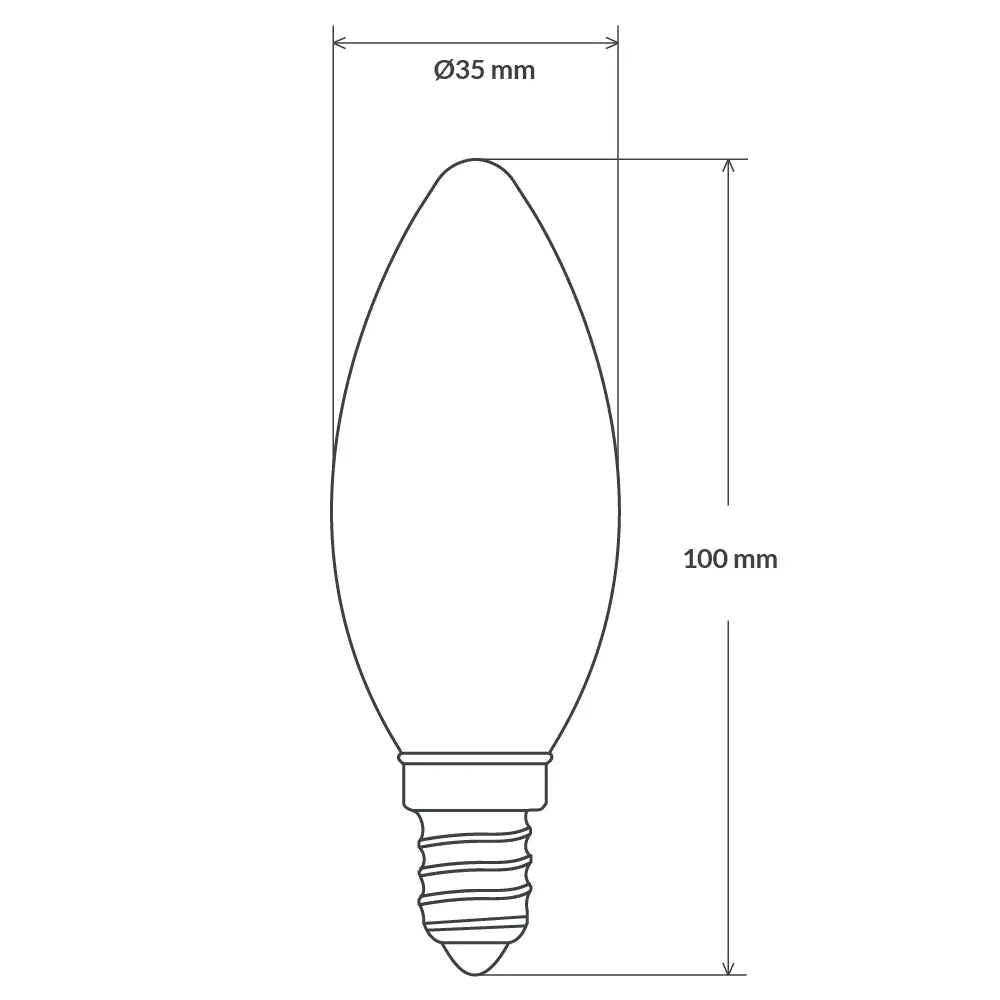 Green Earth Lighting Australia Candle Bulbs 4W 12 Volt DC/AC Candle Dimmable LED Bulb (E12) Clear in Warm White F412-C35-C-12V