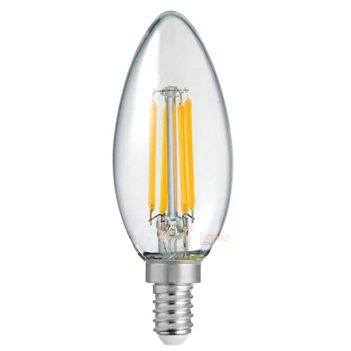 Green Earth Lighting Australia Candle Bulbs 4W 12 Volt DC/AC Candle Dimmable LED Bulb (E12) Clear in Warm White F412-C35-C-12V