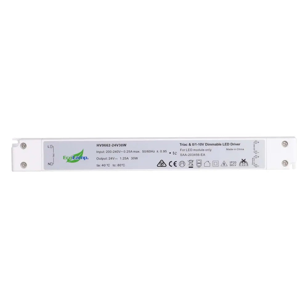 Green Earth Lighting Australia Power & Electrical Supplies 12V 30W LED Linear Driver | Constant Voltage IP20 – 1-10V + Triac Dimmable HV9662-12V30W