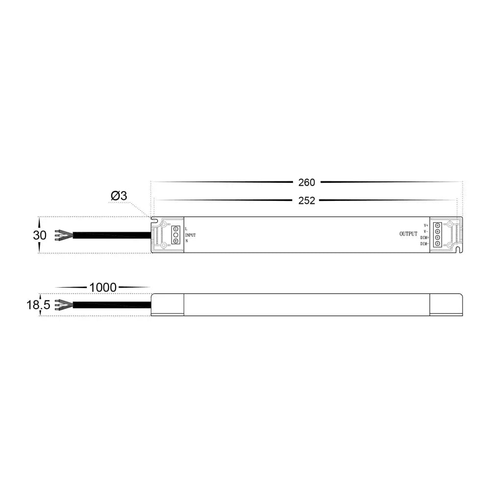 Green Earth Lighting Australia Power & Electrical Supplies 12V 30W LED Linear Driver | Constant Voltage IP20 – 1-10V + Triac Dimmable HV9662-12V30W