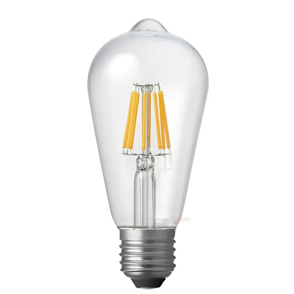 LiquidLEDs Lighting LED Light Bulbs 6W 12-24 Volt DC/AC ST64 Dimmable LED Light Bulb (E27) in Extra Warm White F627-ST64-C-22K-12V