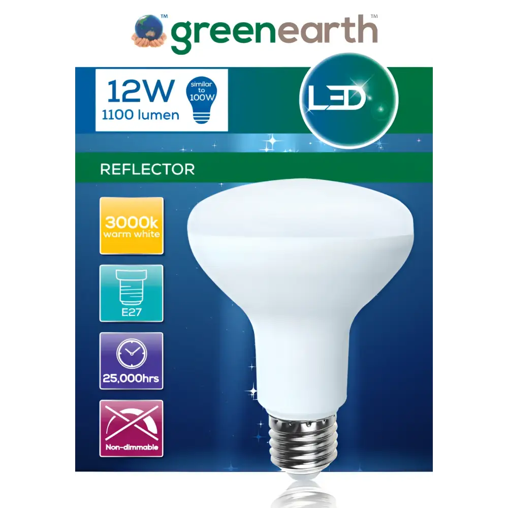 Green Earth Lighting Australia Reflector LED 12W = 100W E27 3000K R80 LED Reflector R80WW