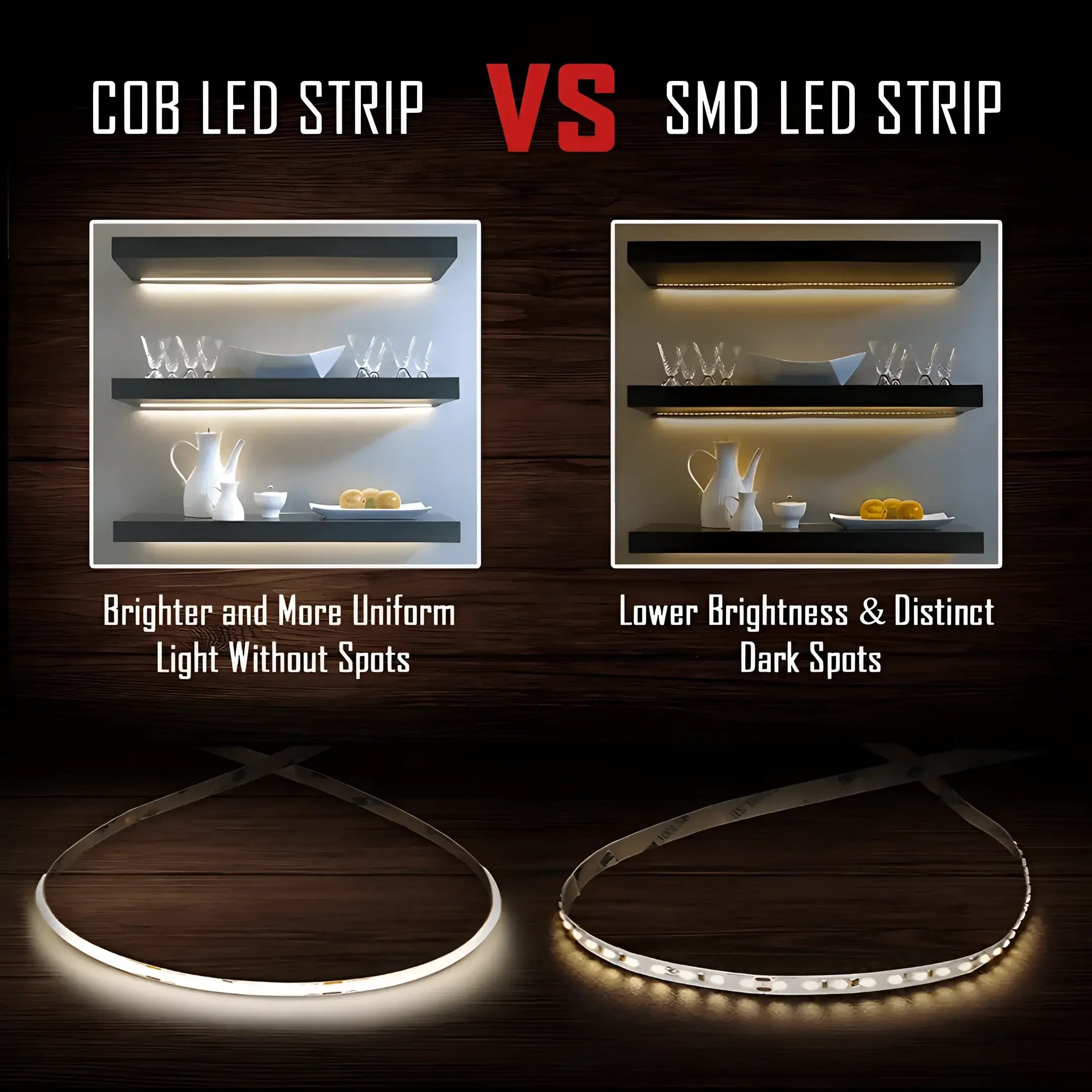 Cob Led Strip Light 12v Ip20 Dotless 4000k Indoor 11w/m