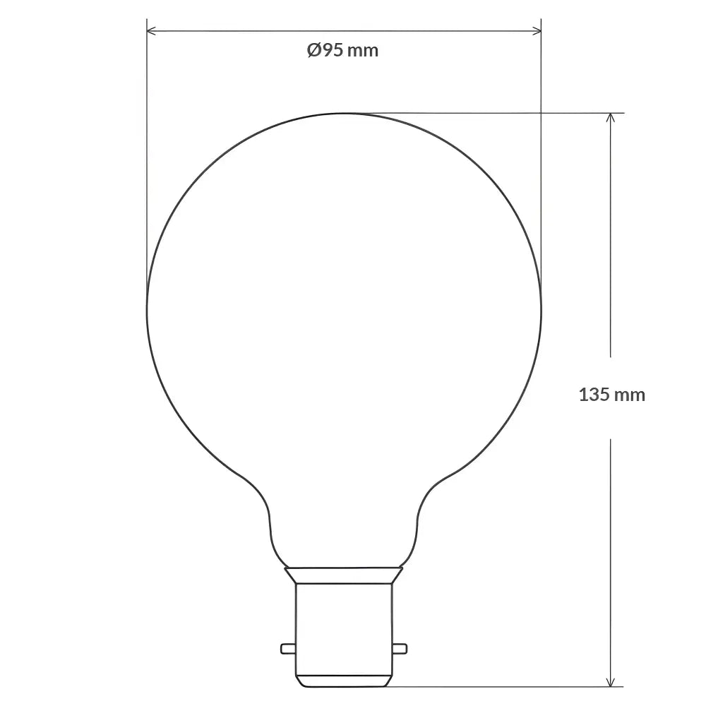 LiquidLEDs Lighting Globe Bulbs 12W G95 Matte White Dimmable LED Globe (B22) in Warm White F1222-G95-P-30K