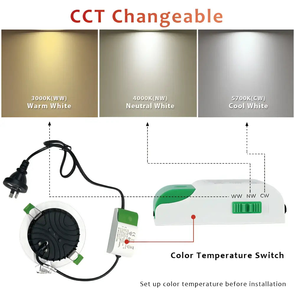 Green Earth Lighting Australia LED downlight INFINITE 220 12W Trimless Aluminium LED Downlight 90mm cut out