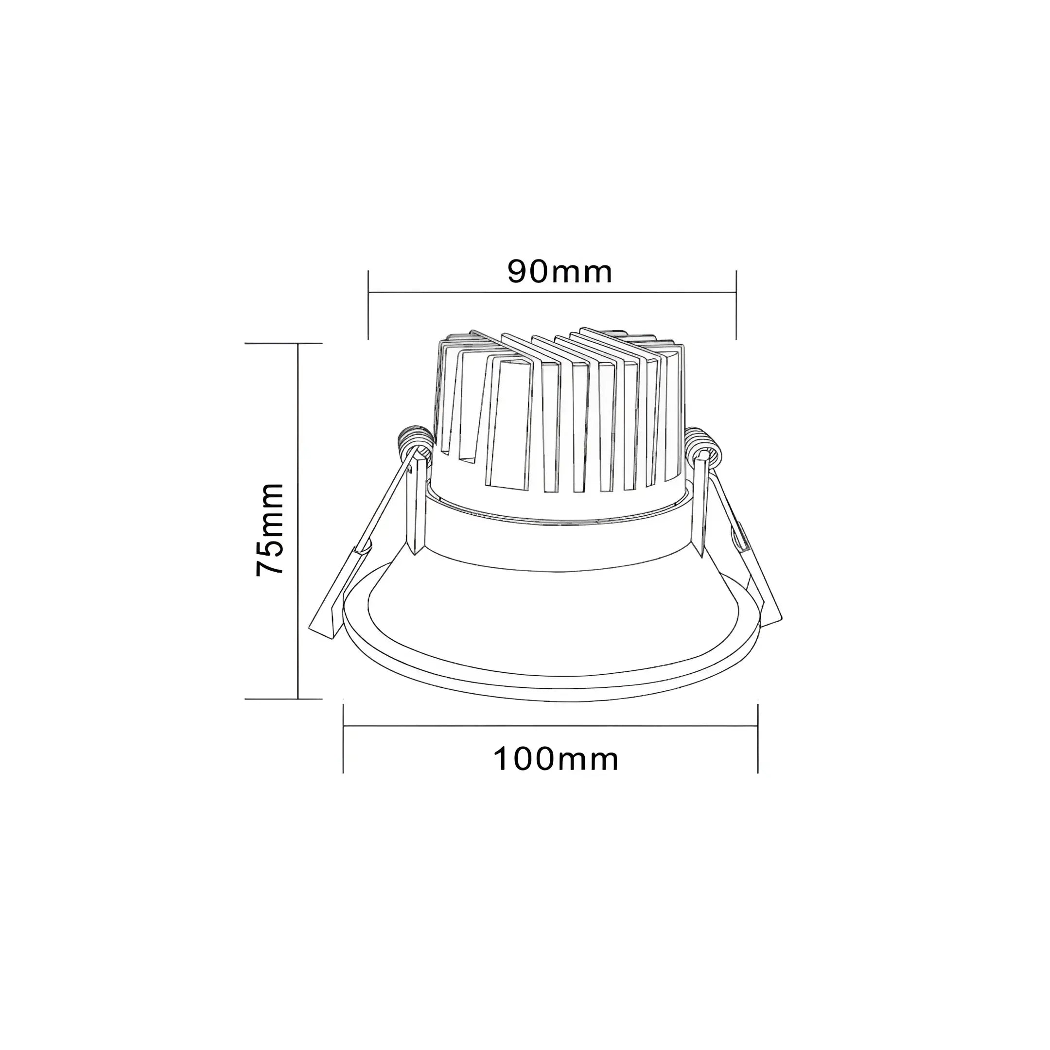 12w Trimless Ultra Low Glare Deep Set Dimmable Led Downlight