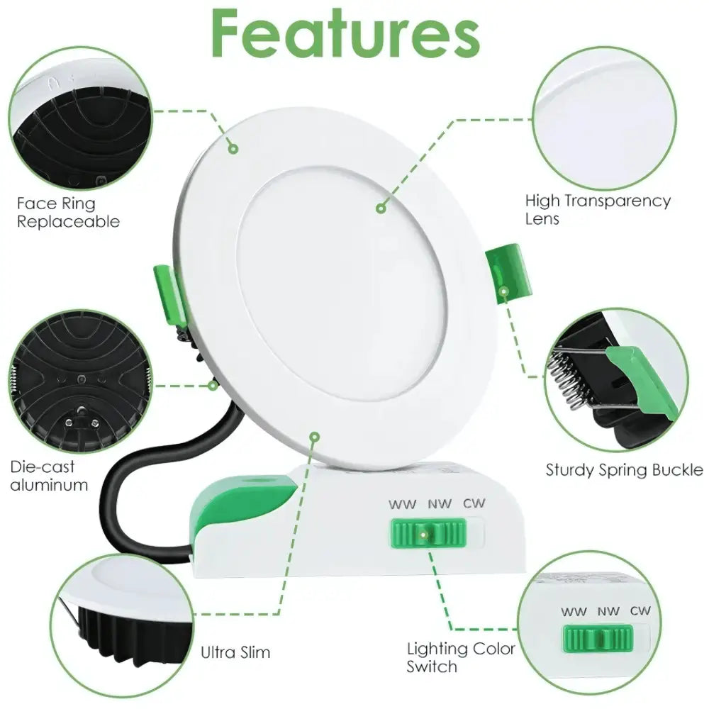 Green Earth Lighting Australia Home & Garden > Lighting > Ceiling Lights 12W Tri-Colour Dimmable LED Downlight | 90mm Cut Out | Matilda MATILDAWH
