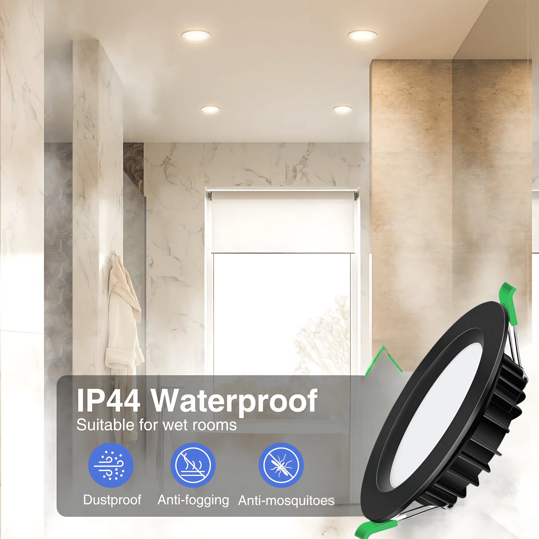 Green Earth Lighting Australia Home & Garden > Lighting 13W Tri-Colour Dimmable LED Downlight | 90mm Cut Out | Uluru Pro DL110C+BK