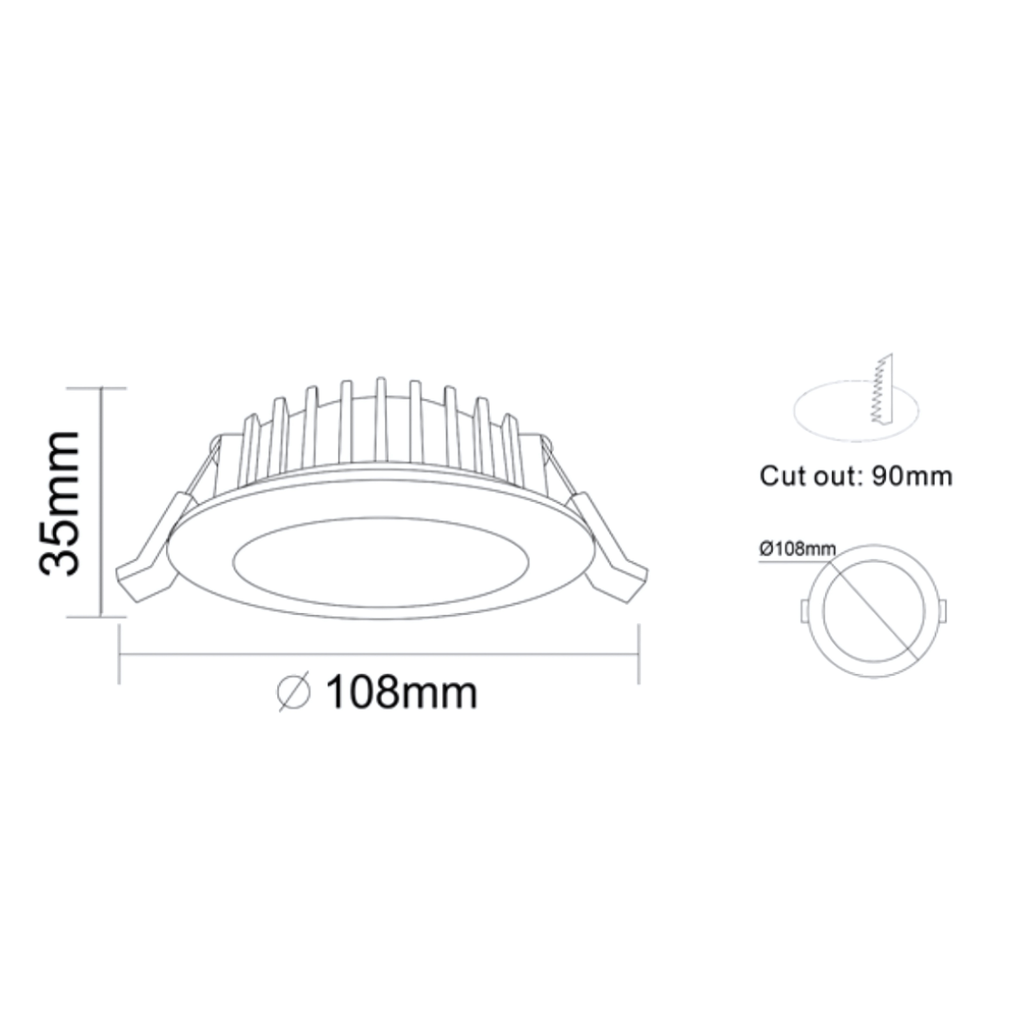 Green Earth Lighting Australia Home & Garden > Lighting 13W Tri-Colour Dimmable LED Downlight | 90mm Cut Out | Kakadu Pro DL110D