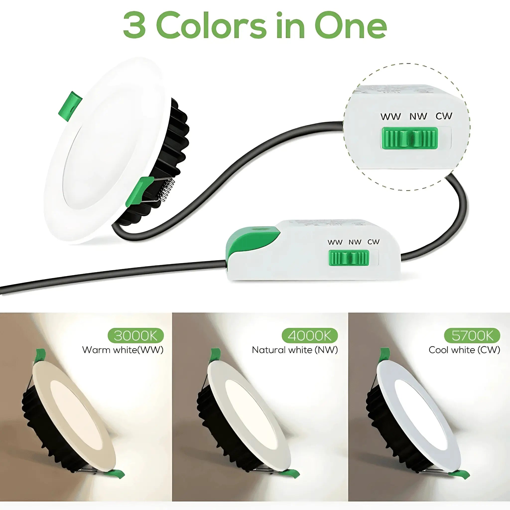 13W Tri-Colour Dimmable LED Downlight | 90mm Cut Out | Kakadu C-Bus - Home & Garden > Lighting