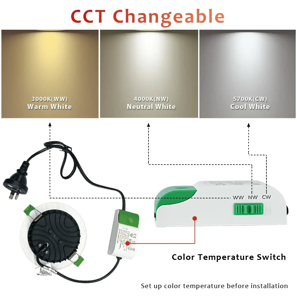 LC LED downlight INFINITE 219 12W Trimless Tiltable Aluminium LED Downlight 90mm cut out DL219