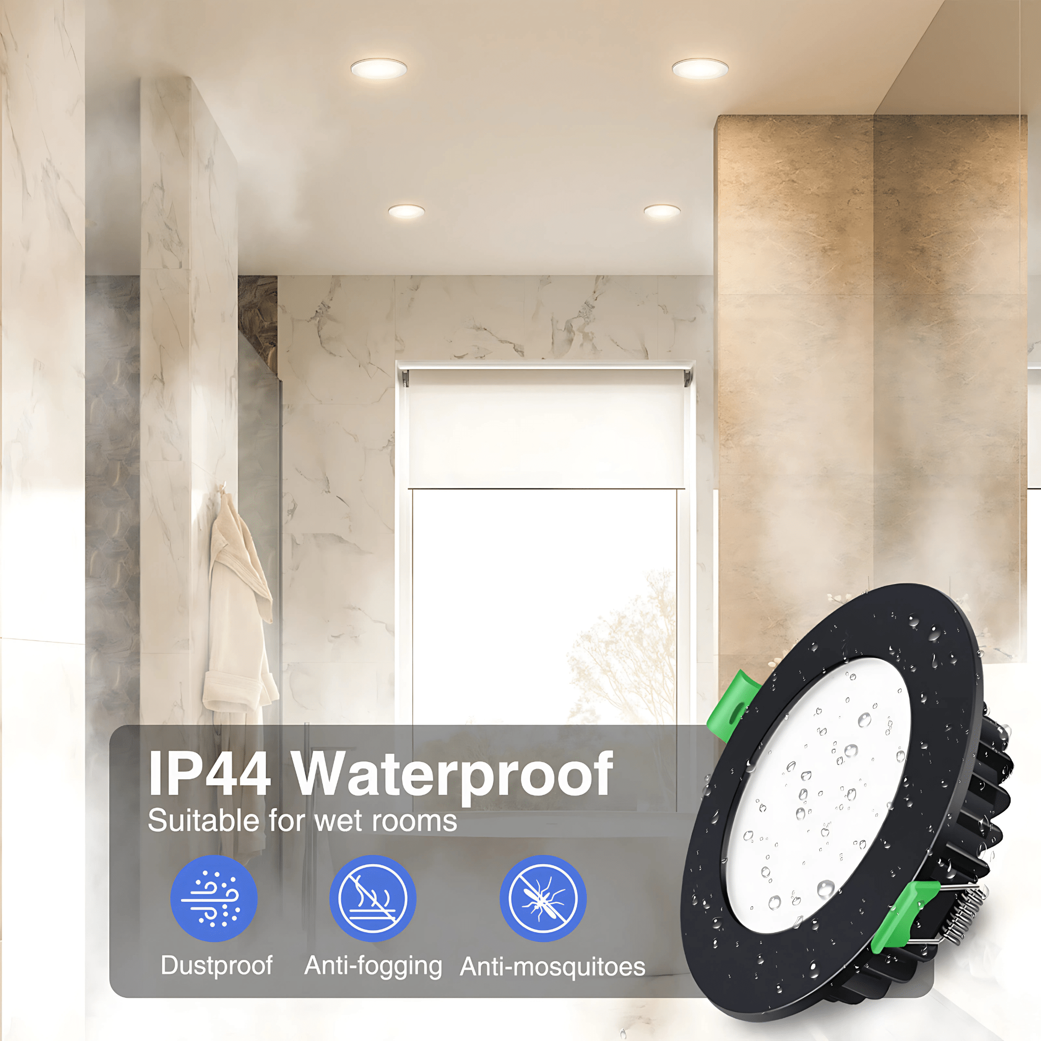 Green Earth Lighting Australia Home & Garden > Lighting 13W Tri-Colour Dimmable LED Downlight | 90mm Cut Out | Kakadu Pro DL110D+BK