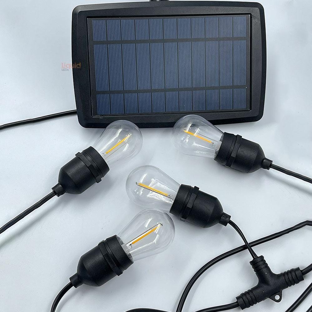 LiquidLEDs Lighting Festoon String 15 meter Solar Festoon String Lights with 15 LED Bulbs BF15B-SUN