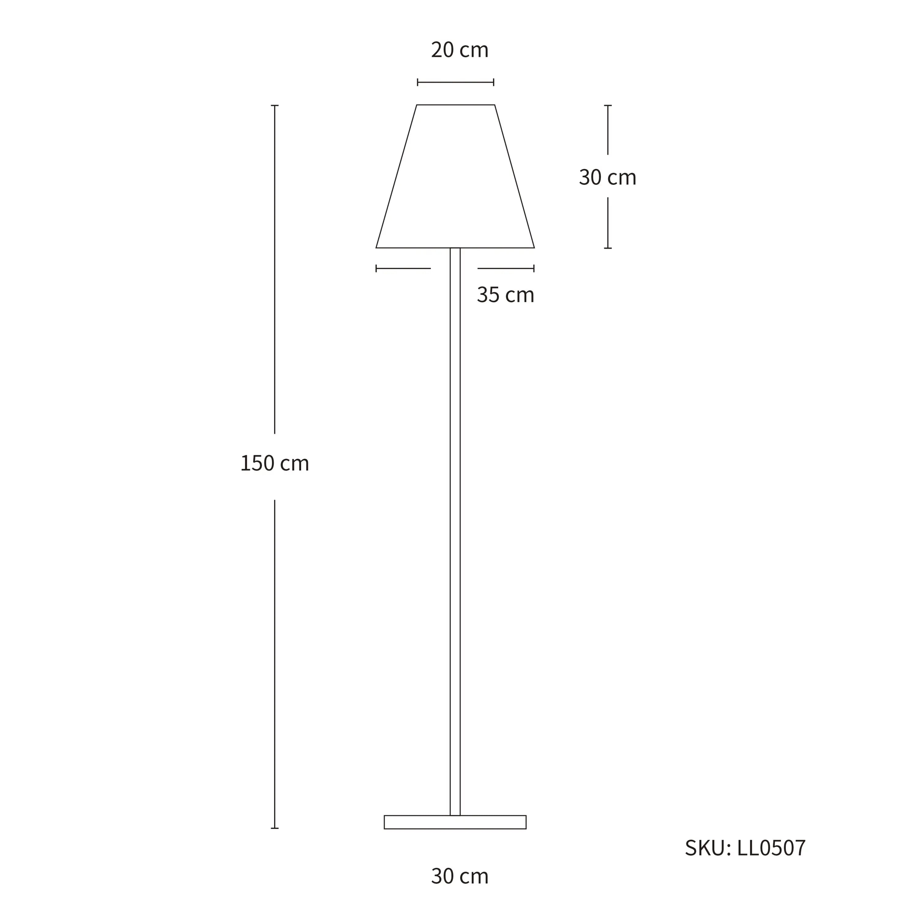 150CM Solar LED Floor Lamp