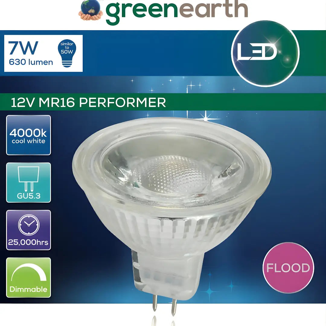 12v 7w 630lm Dimmable Mr16 Spotlight Led Globe Green