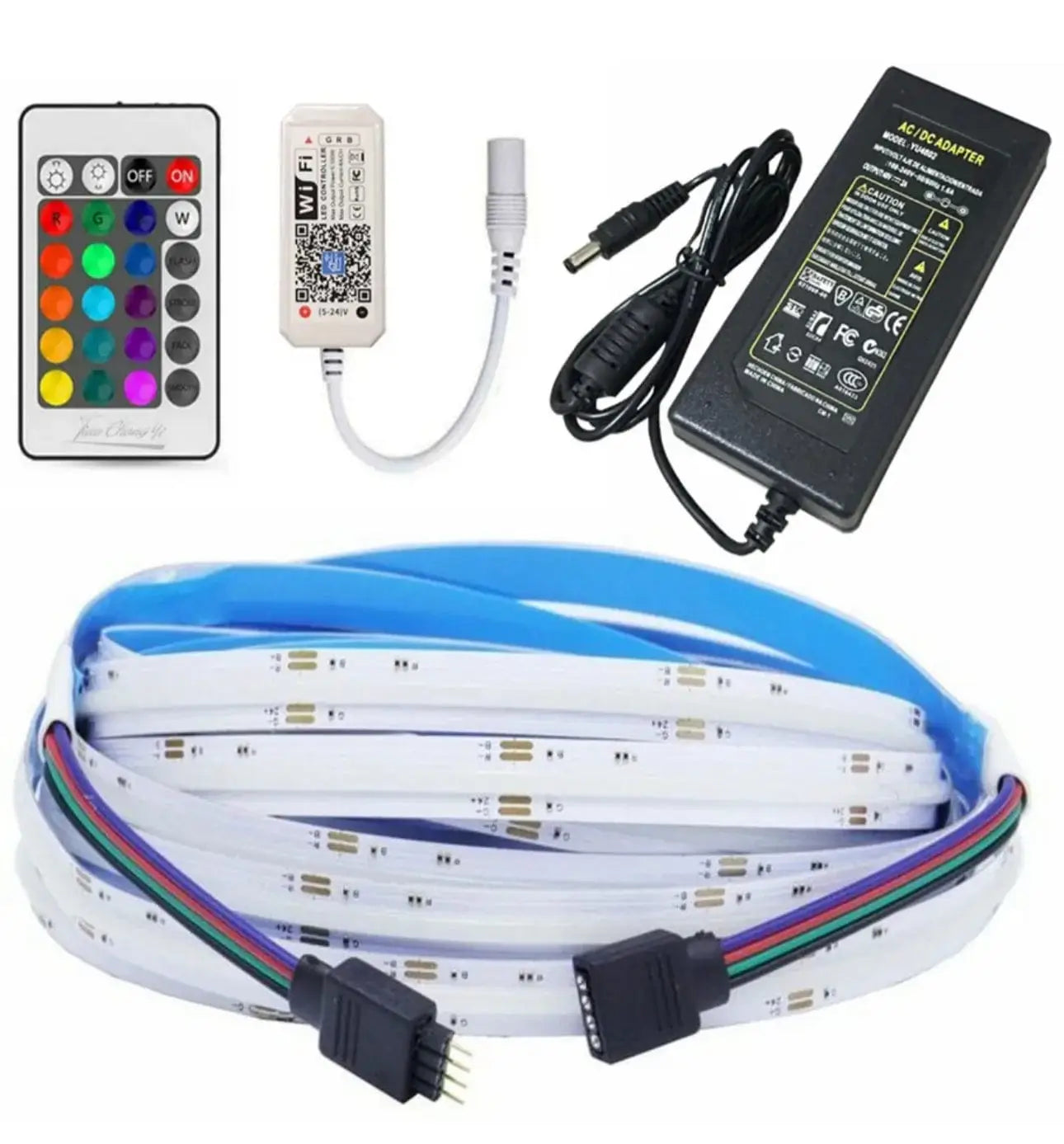 16w/m Rgbcct Ip20 Cob Led Strip Light | 12mm Width - 5 Meter 80w Diy Kit