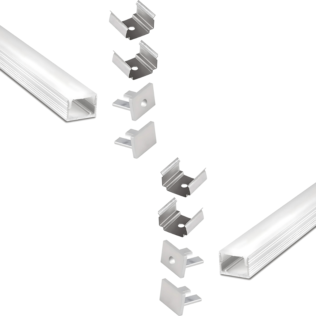 Green Earth Lighting Australia LEDSTRIP 2 x 1 Meter Kit 1M Kit Surface Mount Micro Aluminium Profile - Silver 8mm x 9mm GE526/2