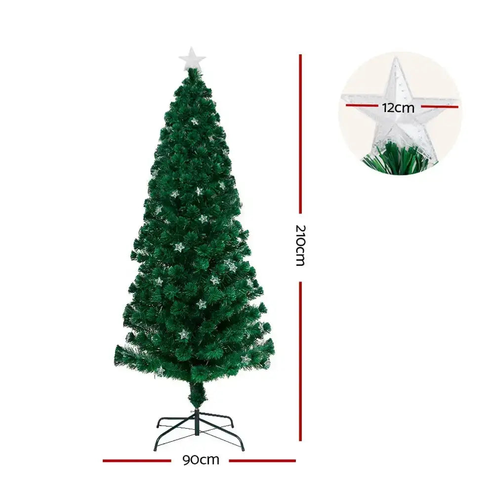 2.1m Optic Fibre LED Christmas Tree Multi Colour