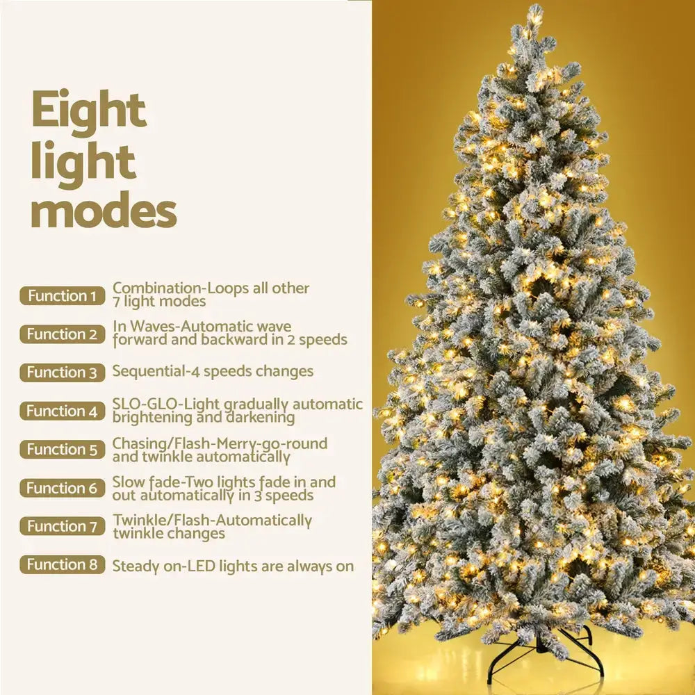 2.1m Snow Flocked Led Christmas Tree with 8 Modes