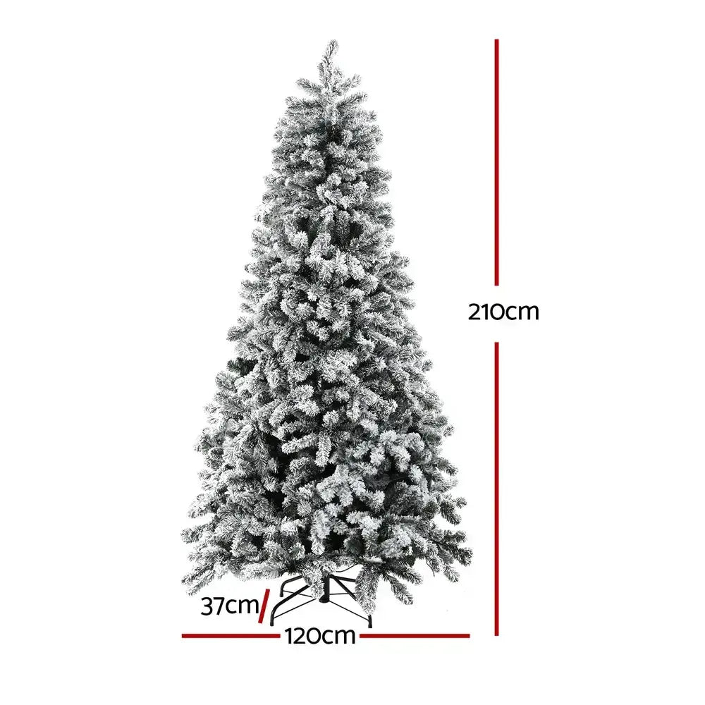 2.1m Snow Flocked Led Christmas Tree with 8 Modes