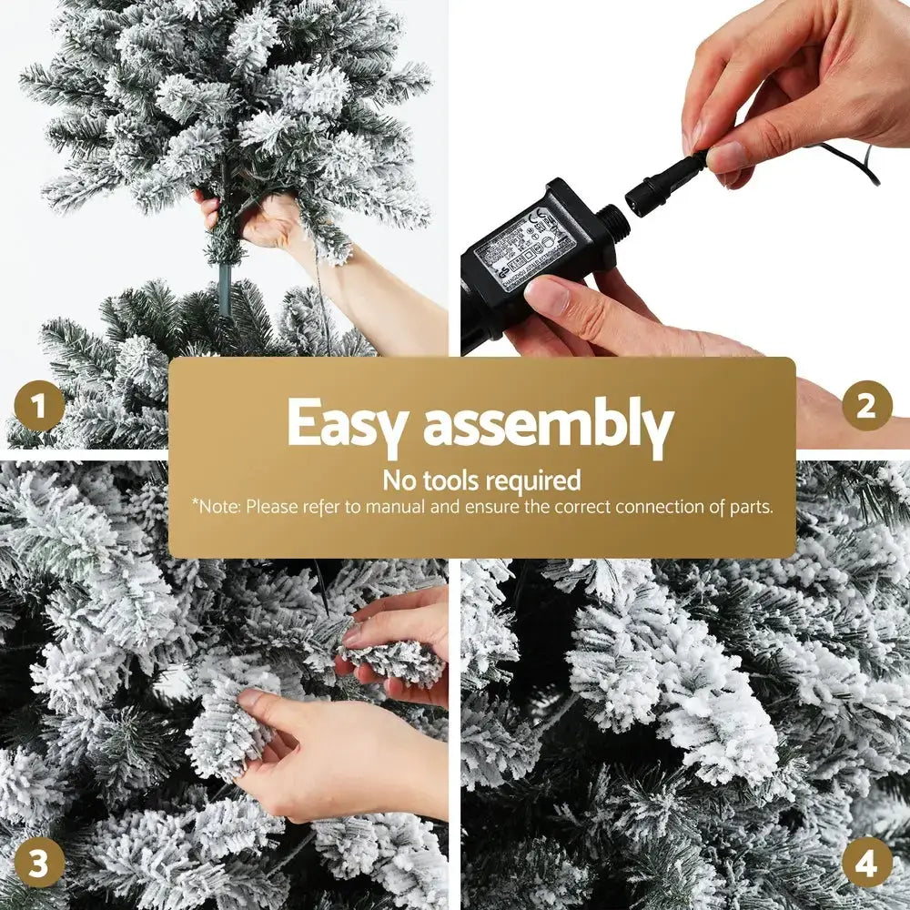 2.1m Snow Flocked Led Christmas Tree with 8 Modes