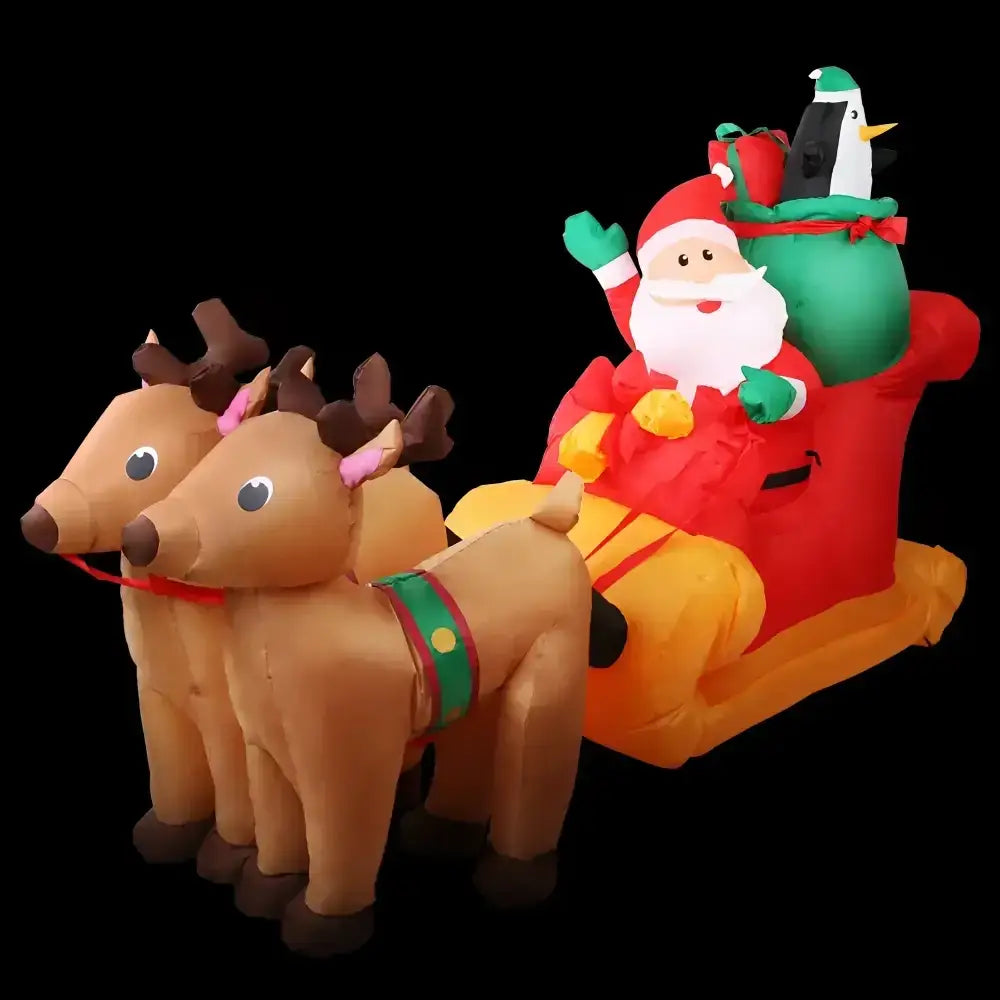 2.2M Christmas Inflatable Santa Sleigh Illuminated Decorations