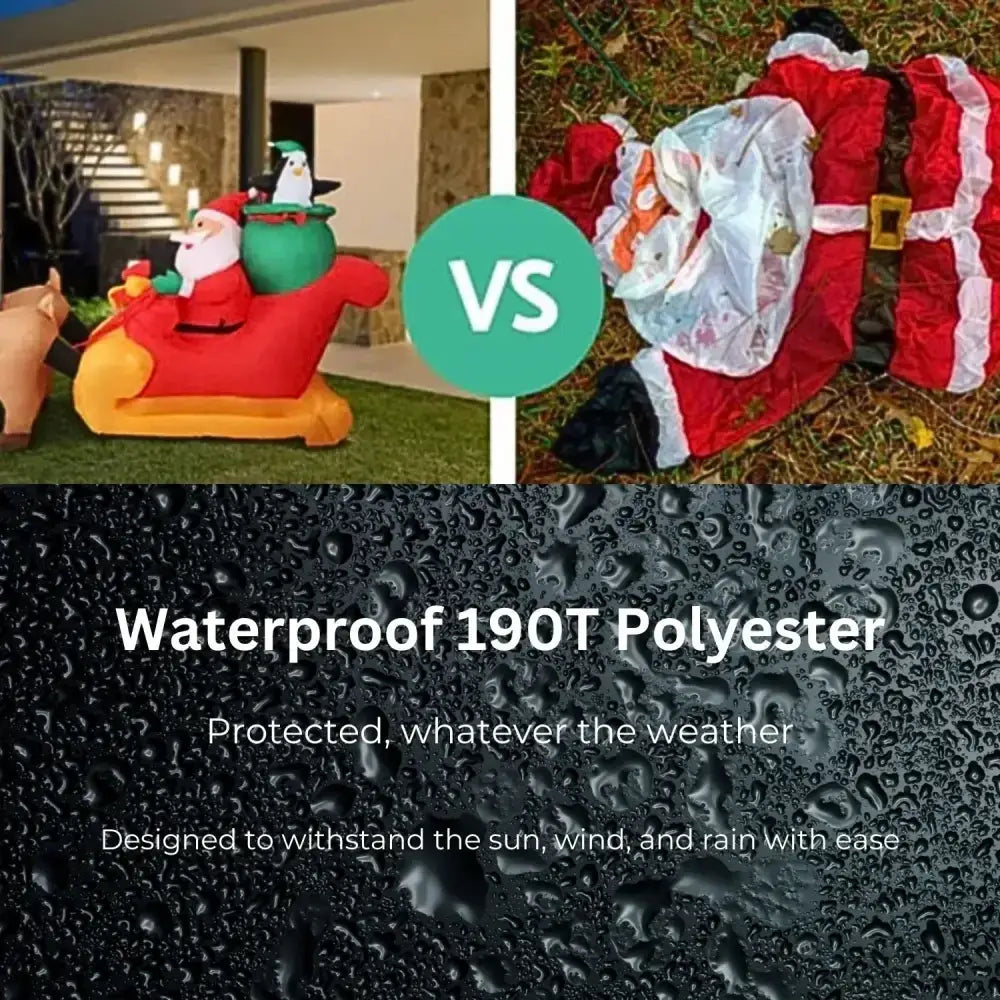 2.2M Santa and Reindeer Christmas Inflatable with LED Lights