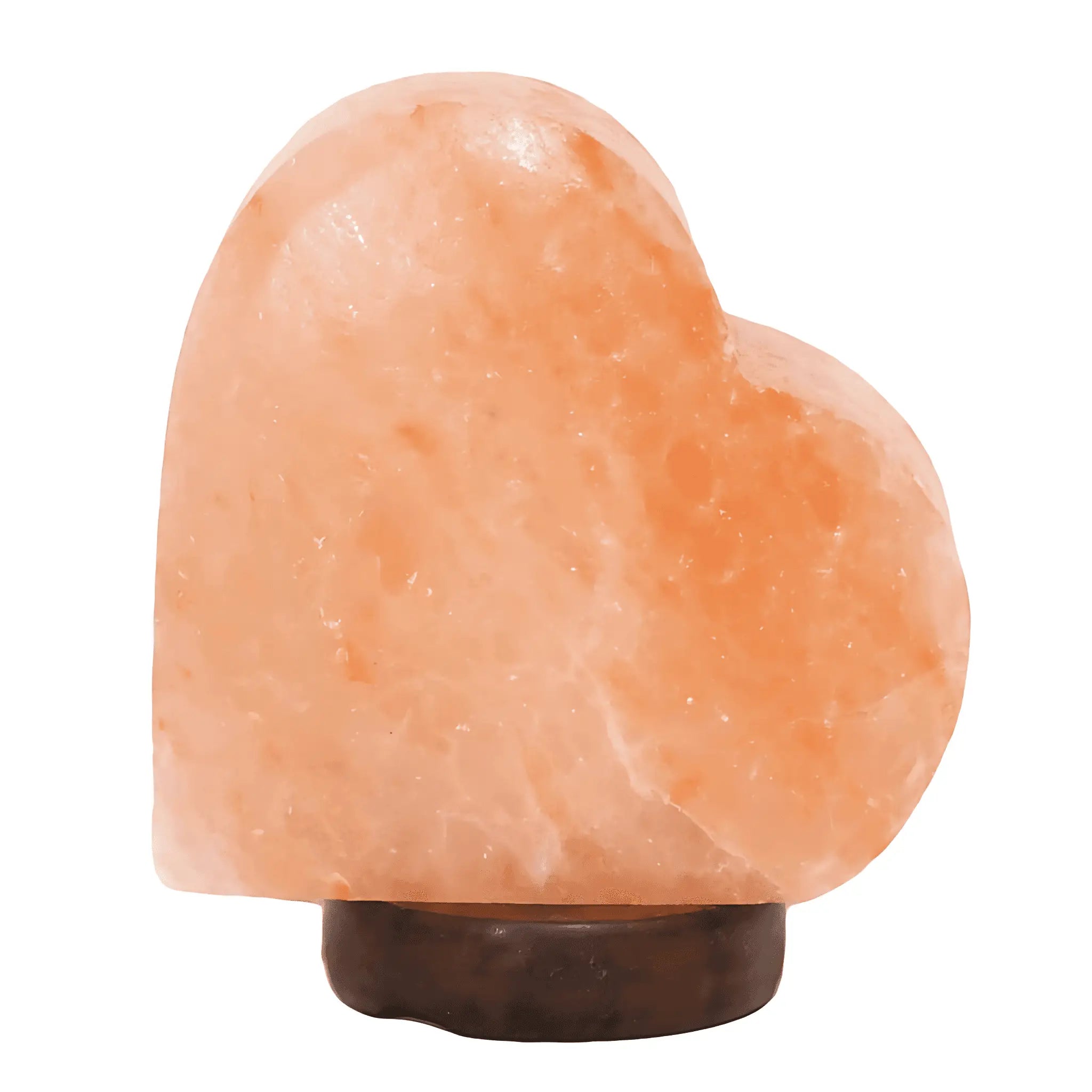 2-3kg Heart Salt Lamp – Timber Base (12v – 12w) Green