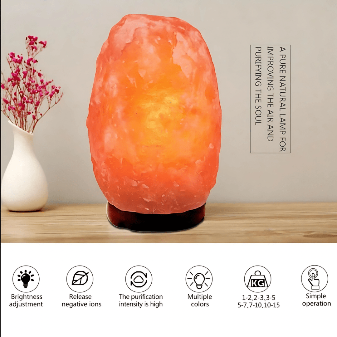 Green Earth Lighting Australia Home & Garden > Lighting > Night Lights & Ambient Lighting 2-3kg Himalayan Salt Lamp on Timber Base N623/2-3kg