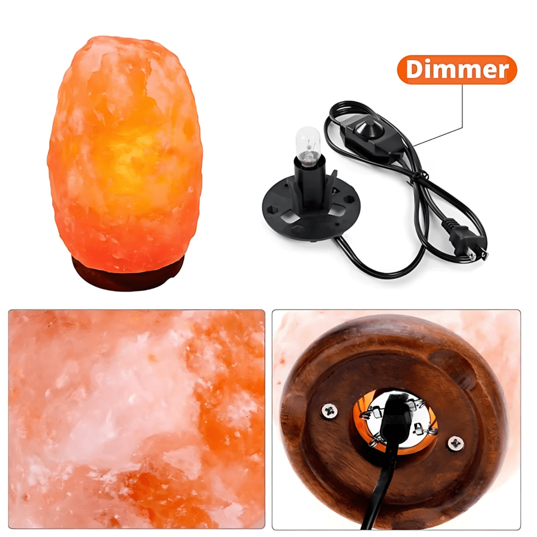 Green Earth Lighting Australia Home & Garden > Lighting > Night Lights & Ambient Lighting 2-3kg Himalayan Salt Lamp on Timber Base N623/2-3kg