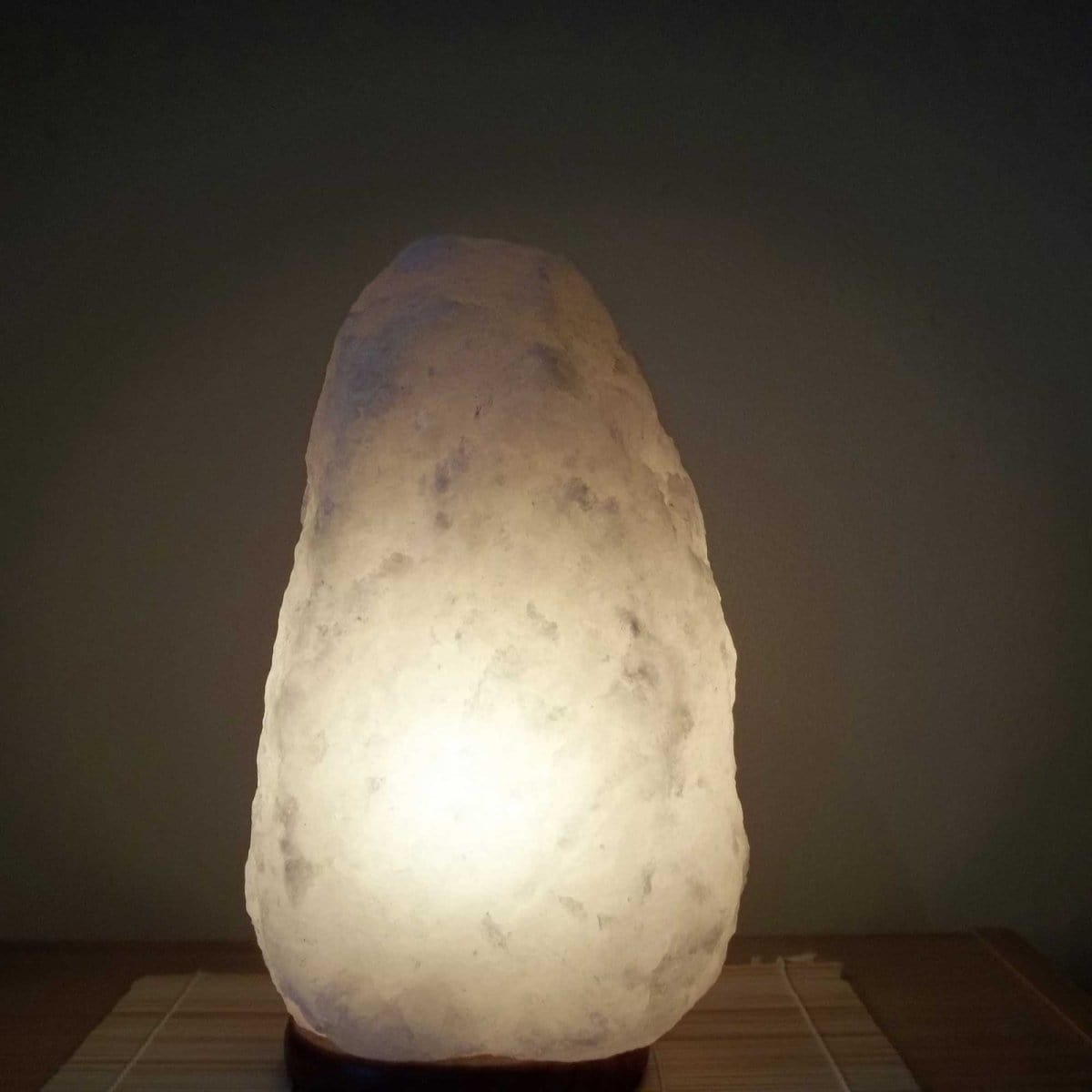 Green Earth Lighting Australia Home & Garden > Lighting 2-3kg White Himalayan Salt Lamp – Timber Base (12V – 12W) V238-SUPDZ-32771874783312