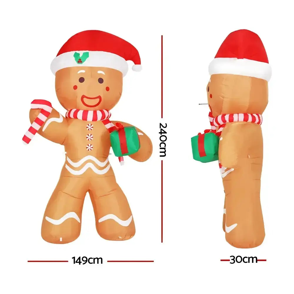 2.4m Christmas Inflatable Gingerbread Man Decorations