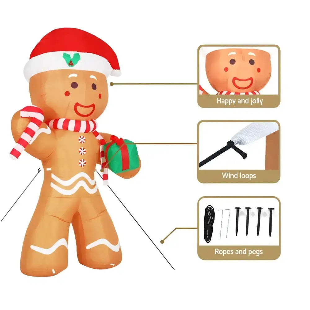 2.4m Christmas Inflatable Gingerbread Man Decorations