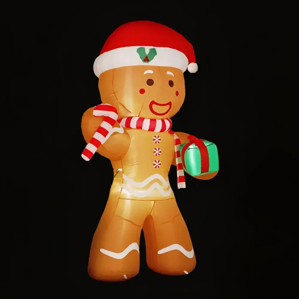 2.4M Christmas Inflatable Gingerbread Man Illuminated Decorations