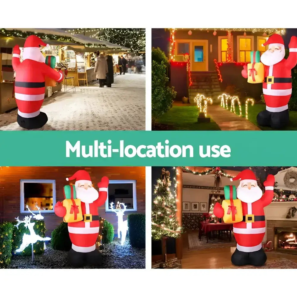 2.4M Christmas Inflatable Santa Illuminated Decorations