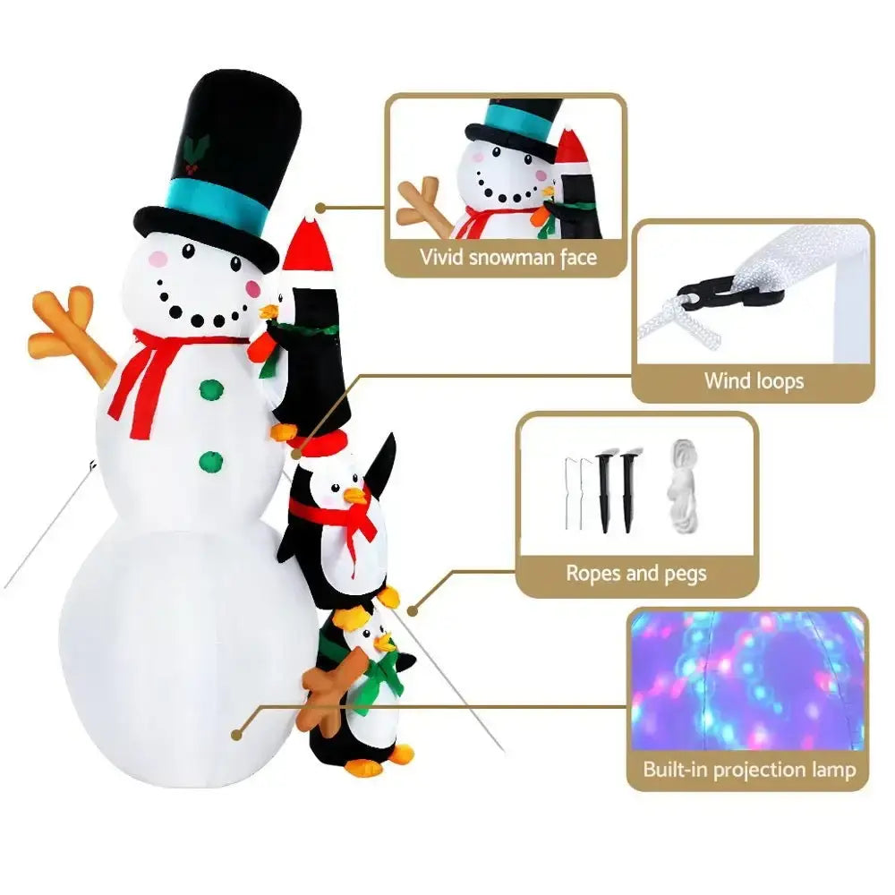 2.4M Christmas Inflatable Snowman Illuminated Decorations