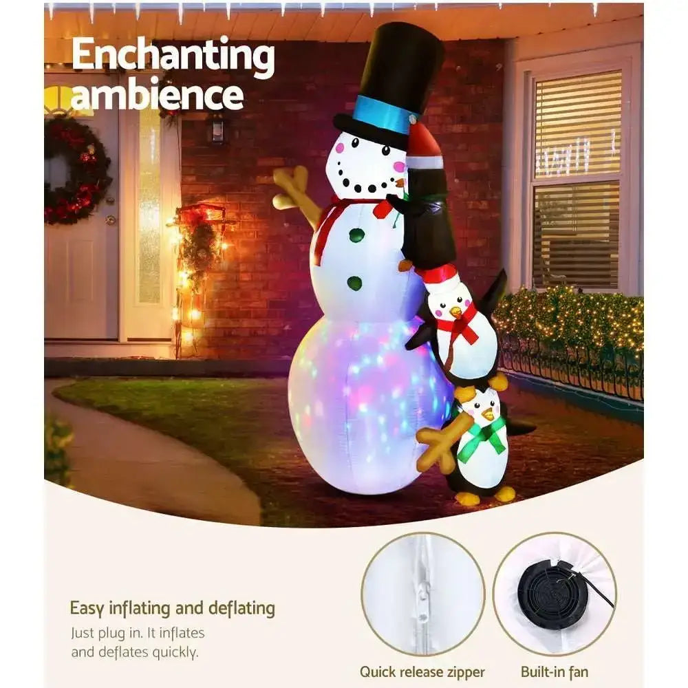 2.4M Christmas Inflatable Snowman Illuminated Decorations