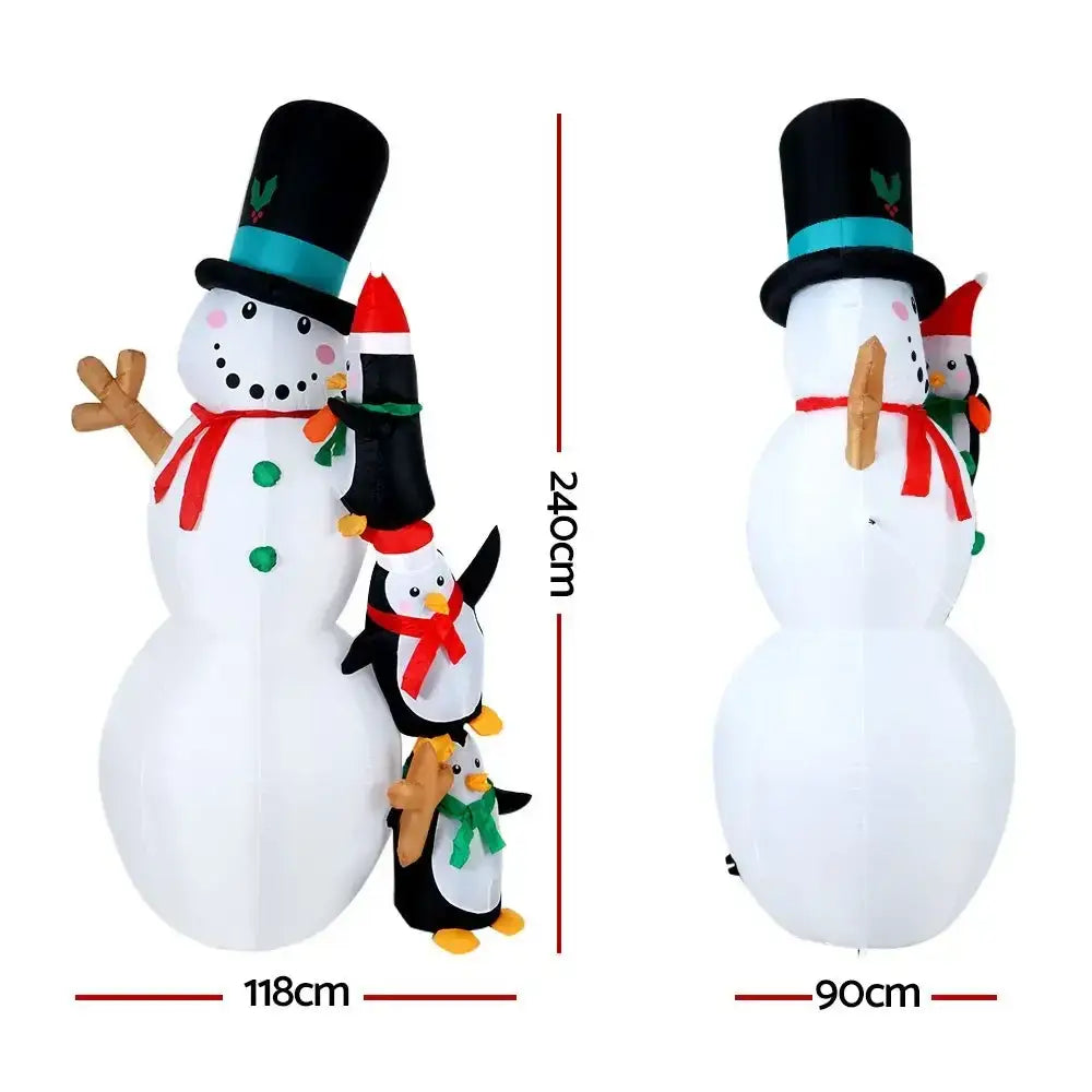 2.4M Christmas Inflatable Snowman Illuminated Decorations
