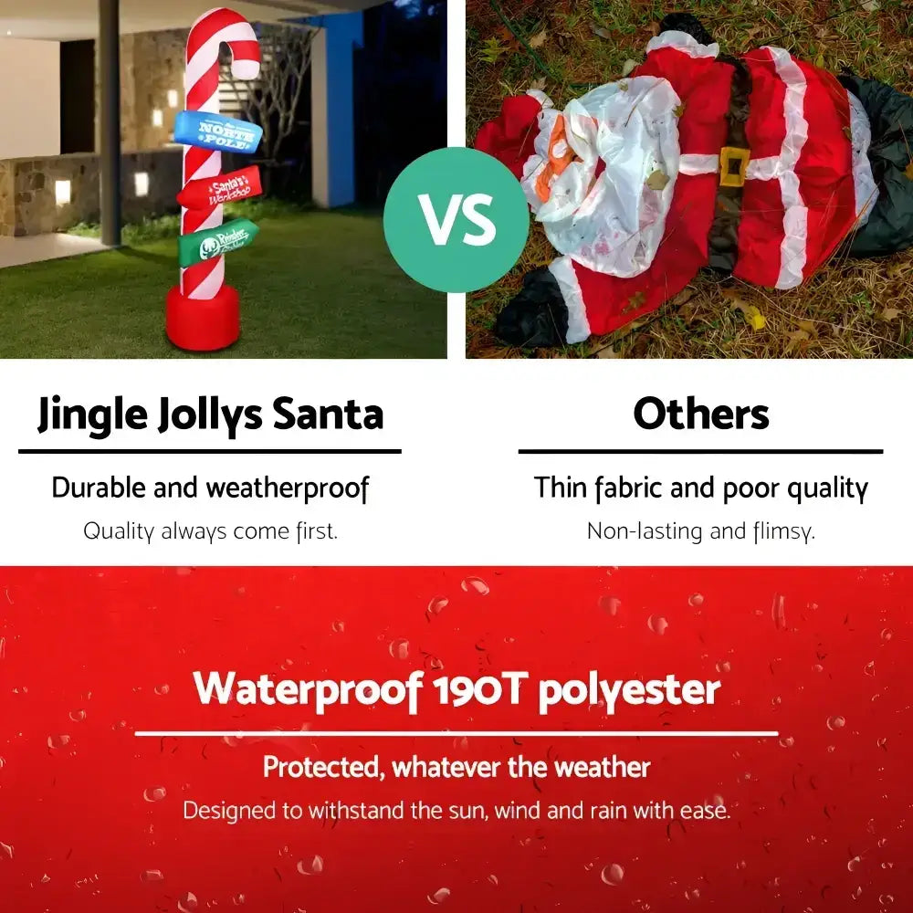 2.4m Inflatable Candy Pole - Perfect Christmas Decor