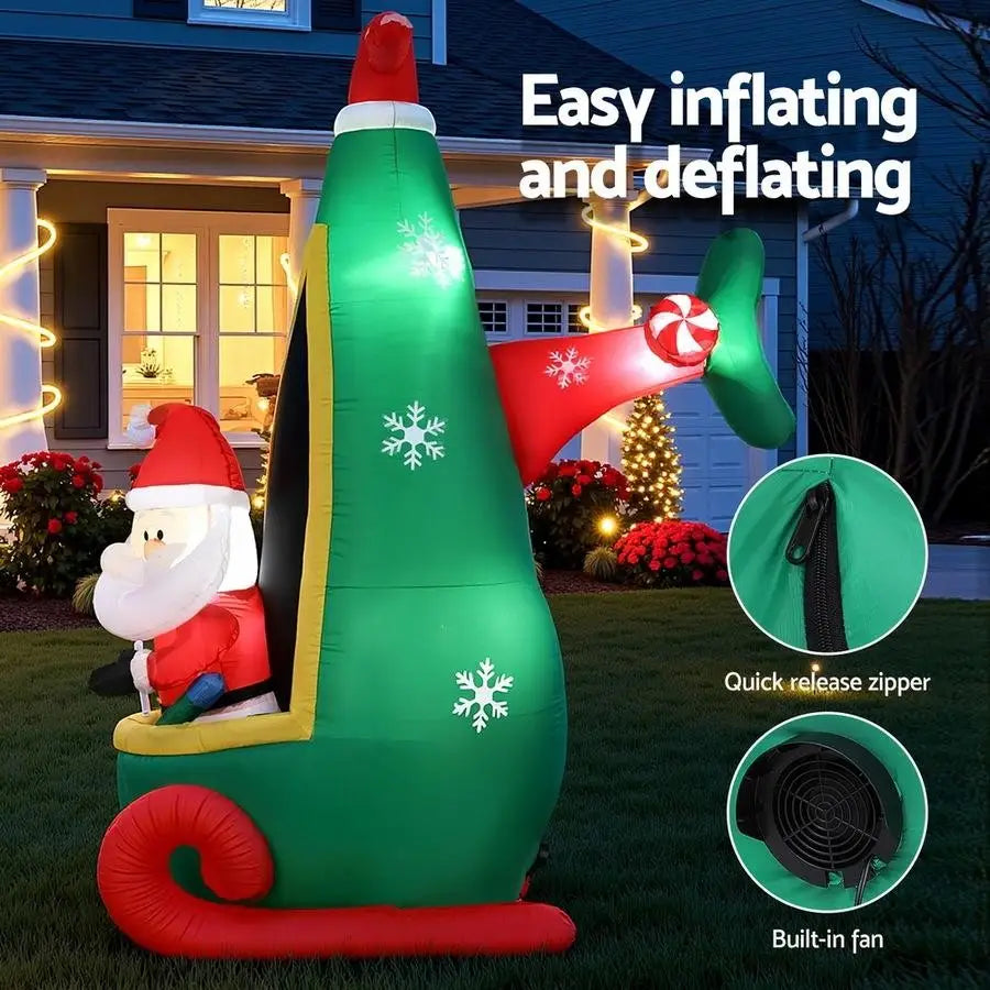 2.55m Jingle Jollys Christmas Inflatable Santa