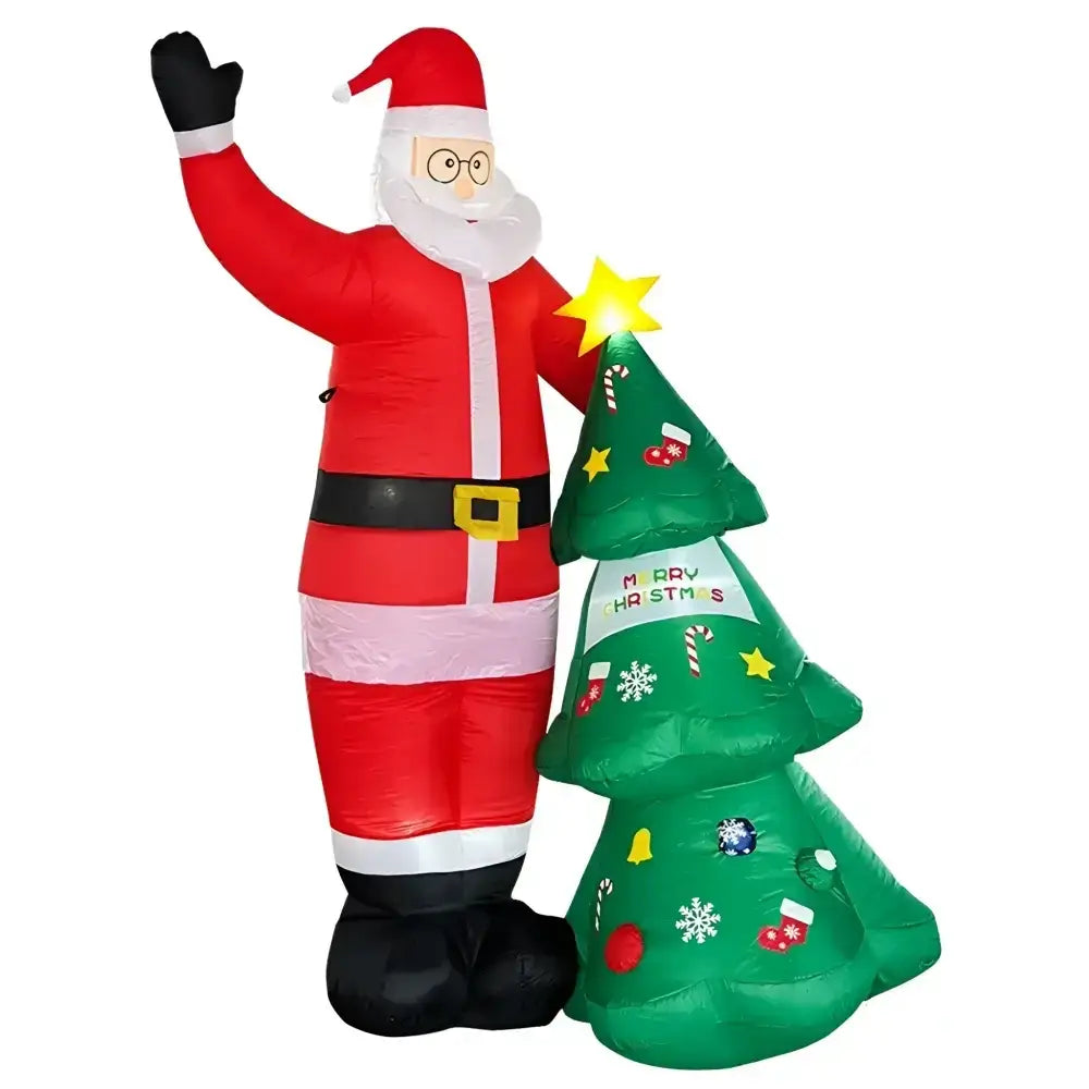 2.5M Santa and Christmas Tree Christmas Inflatable with LED Lights