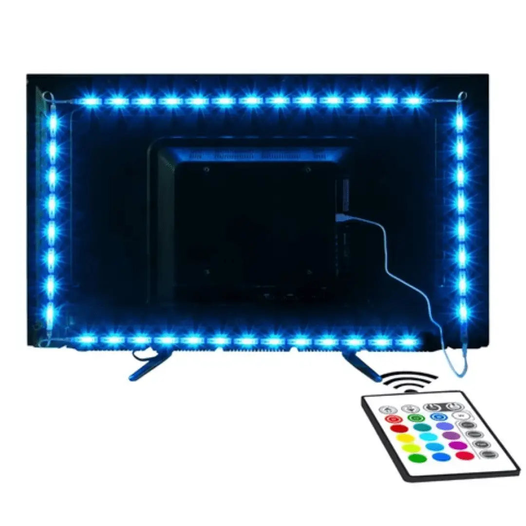 Tv Led Strip Light Kit – Rgb Backlight 2 Meter Set (usb Powered)