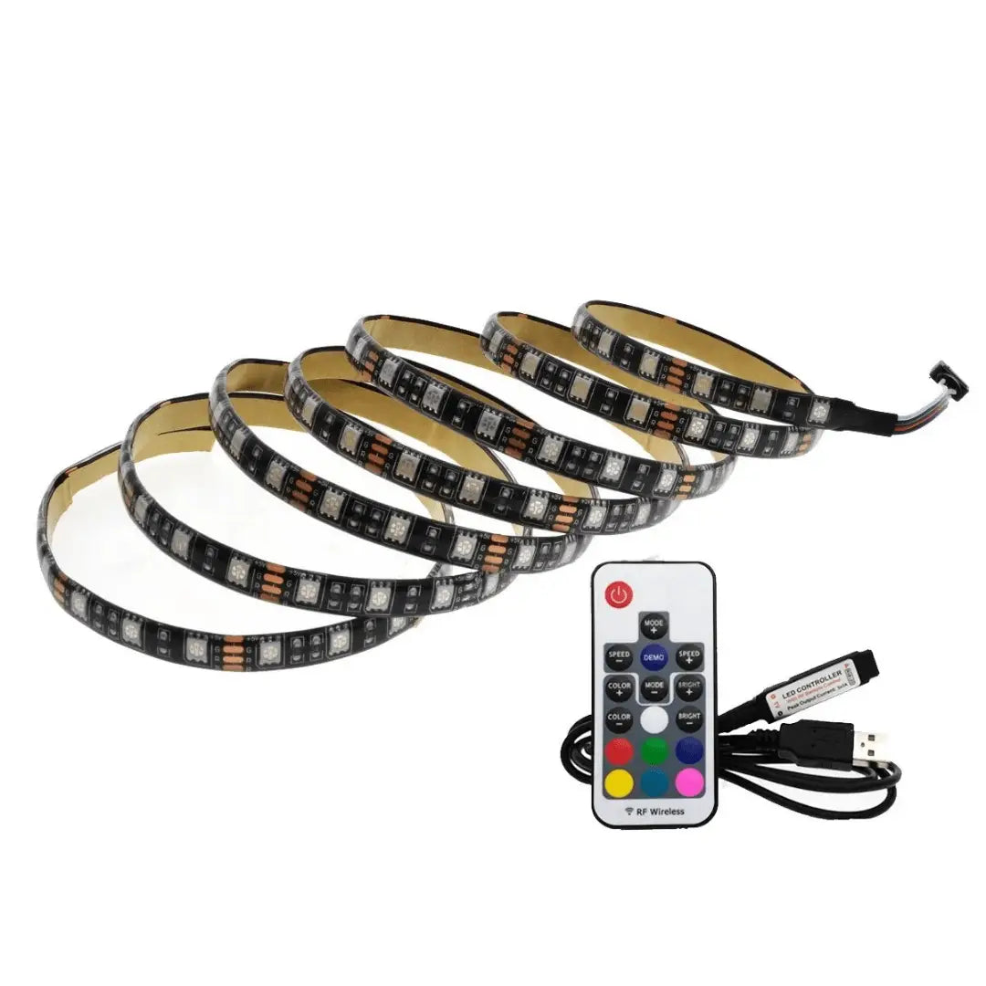 Tv Led Strip Light Kit – Rgb Backlight 2 Meter Set (usb Powered)