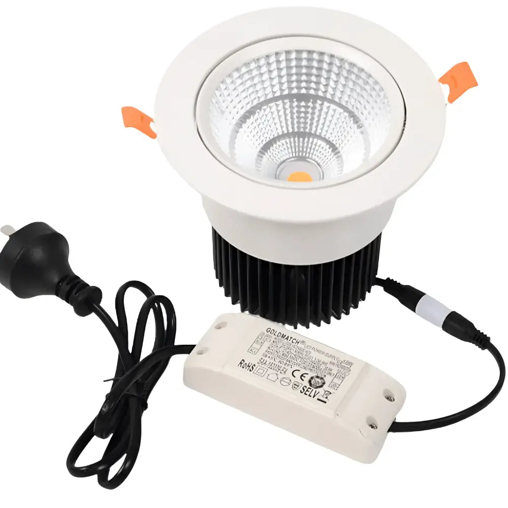 Green Earth Lighting Australia LED Downlight 20W White Tilt Tri Colour Dimmable LED Downlight 120mm cut out QL8030