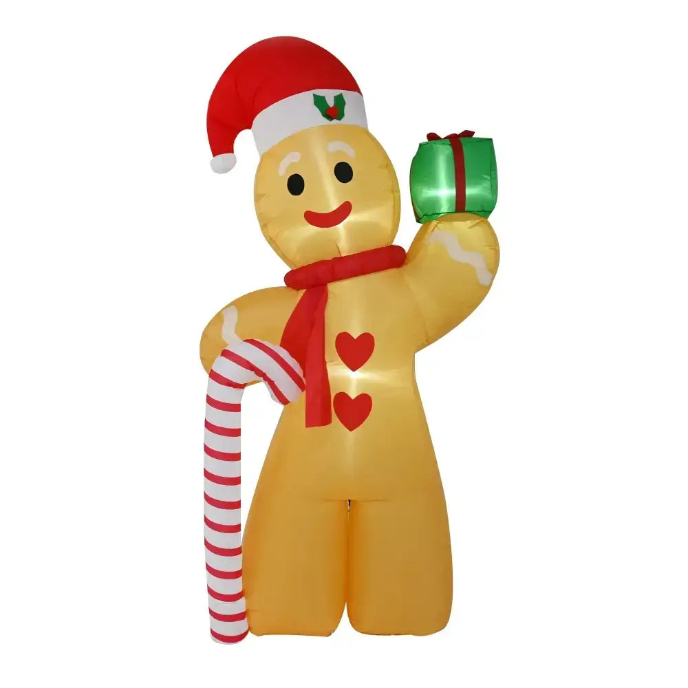 240cm Inflatable Gingerbread Man with Cane