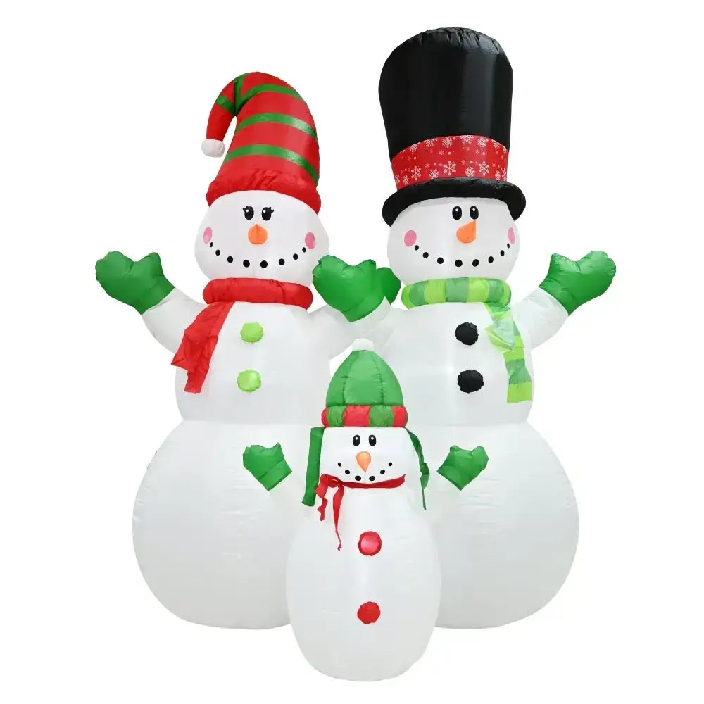 240cm Inflatable Snowman Set - Joyful Winter Decor