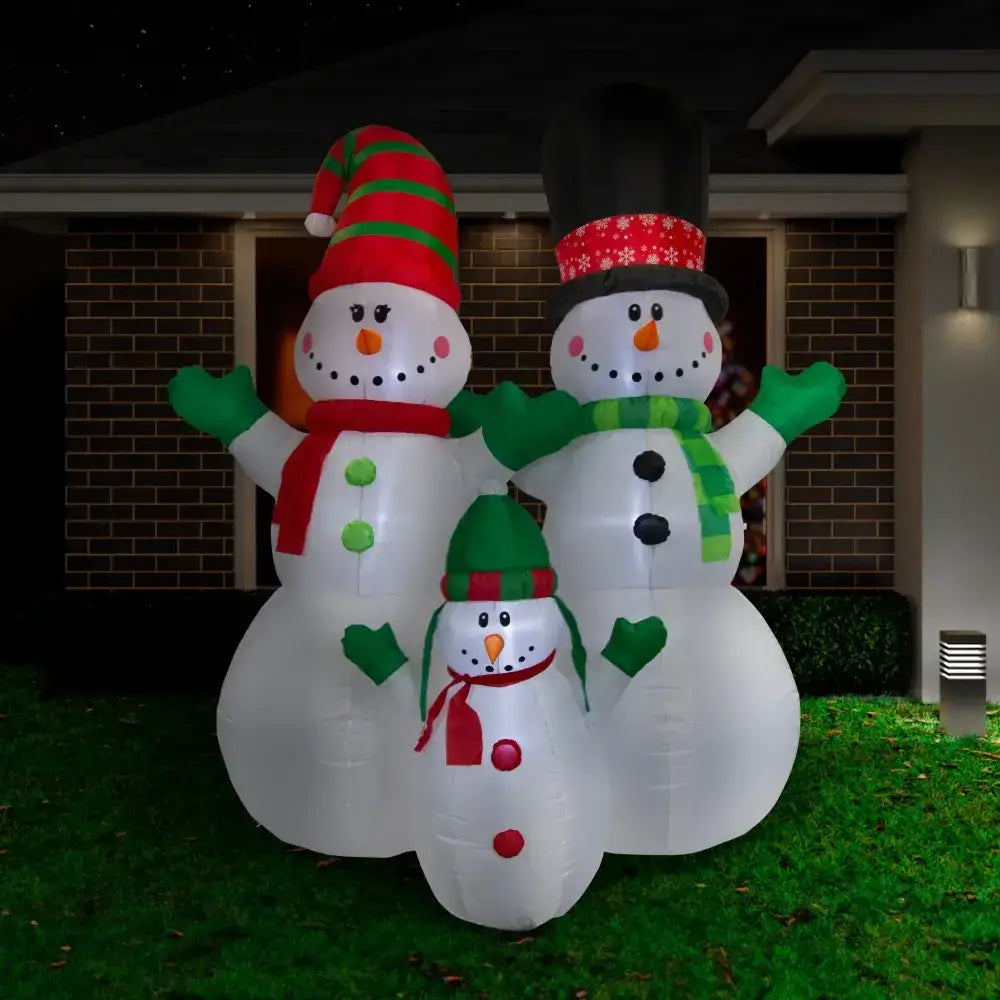 240cm Inflatable Snowman Set - Joyful Winter Decor