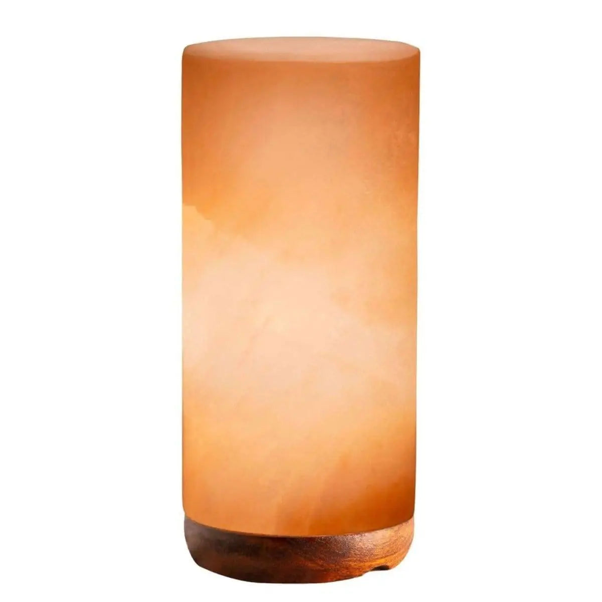 3-4kg Cylinder Salt Lamp – Timber Base (12v – 12w)